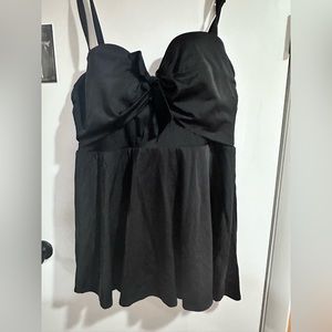 Torrid black swim dress  tie front.